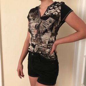 Charming Eiffel Tower Paris Graphic T-Shirt